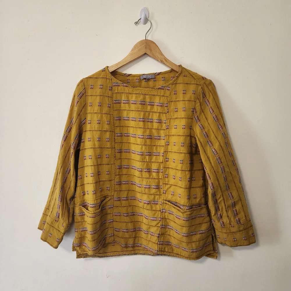 Habitat Mustard Yellow Blouse with Pattern - Picture 2 of 5